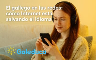 Iconos de redes sociales con la palabra “galego”
